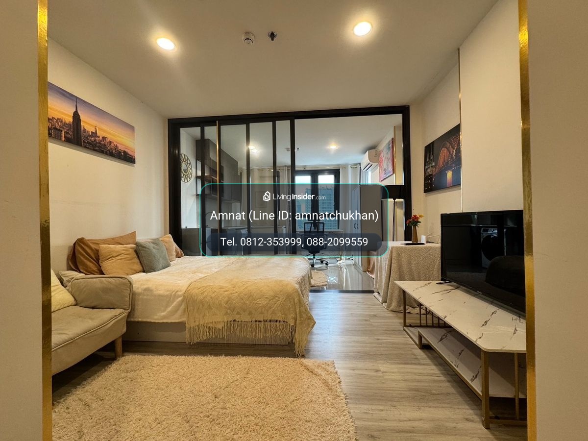 For rent!!!  (Accepting short term monthly/yearly rentals, accepting foreigners, company registration possible) XT Huaikhwang for rent, newly decorated condo, ready to move in, size 31 sq m, 23rd floor, Tower A, beautiful view, price 21,000 per month, con – รูปที่ 2