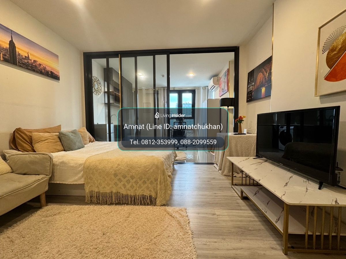 For rent!!!  (Accepting short term monthly/yearly rentals, accepting foreigners, company registration possible) XT Huaikhwang for rent, newly decorated condo, ready to move in, size 31 sq m, 23rd floor, Tower A, beautiful view, price 21,000 per month, con – รูปที่ 3