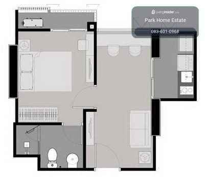 Rhythm Asoke 🚄 MRT Rama 9 / studio, high floor, room updates every day 📞 Line:@pukkhome (with @ ) – รูปที่ 2