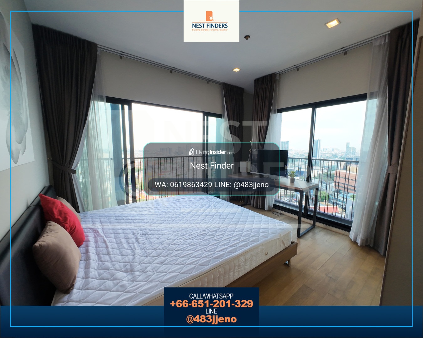 💗 For rent, spacious room, next to BTS Ekkamai 💗 2 bedrooms For Rent :Noble Reveal Sukhumvit 63 – รูปที่ 4