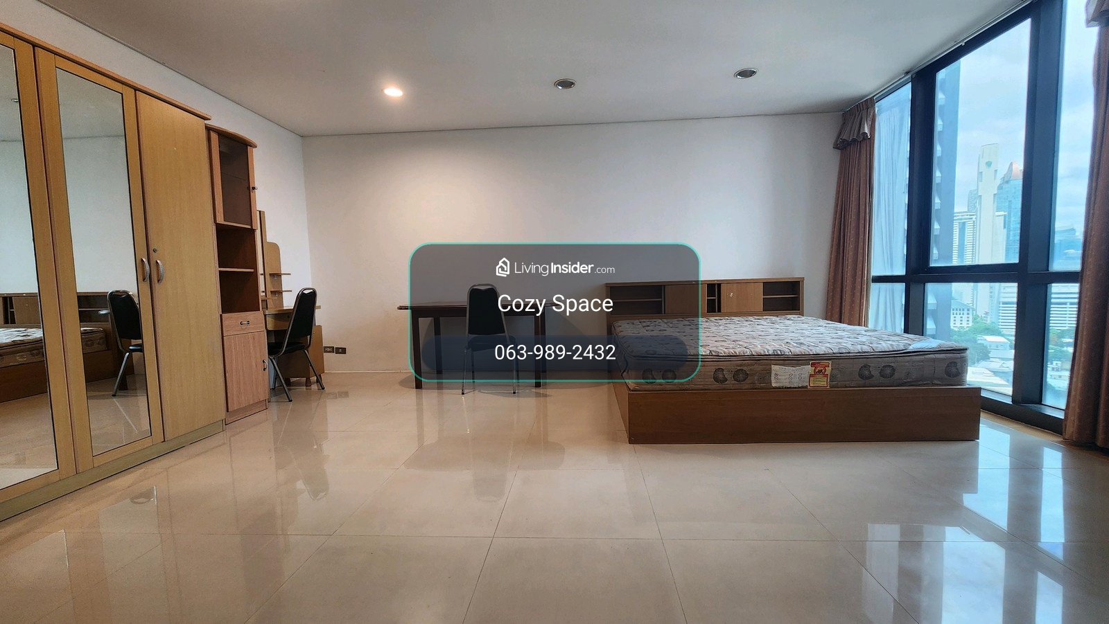 Lumpini Park View | Studio room for rent, facing south, good view, quiet, near Chula, next to MRT Lumpini, Exit 1, opposite One Bangkok – รูปที่ 3