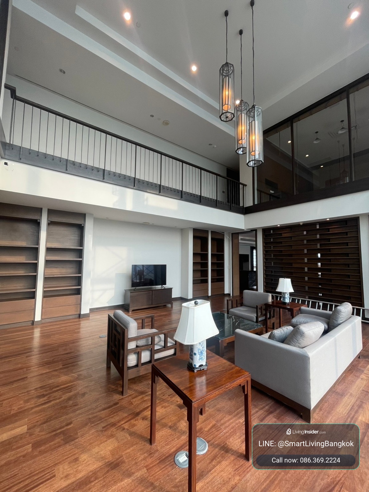 Duplex Penhouse for rent, 4 bedrooms, with 2 seating areas and closed kitchens, decorated in Woody style, complete furniture, large terrace, city view, near BTS Thonglor. – รูปที่ 2