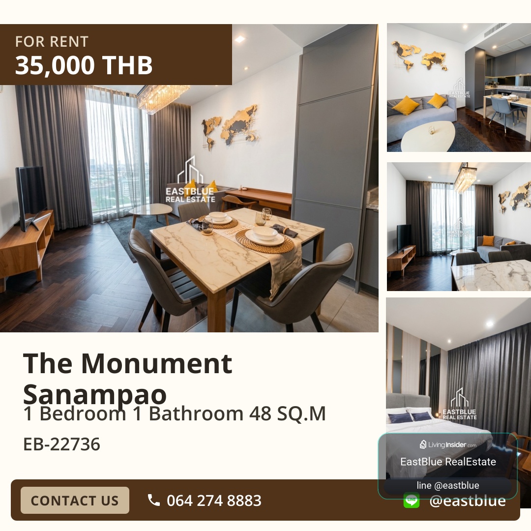 ให้เช่า The Monument Sanampao 1 นอน 48 ตร.ม. ใกล้ BTS สนามเป้า 35,000/เดือน 0642748883 – รูปที่ 4