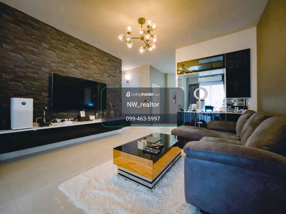 ให้เช่า Cherkoon Design Townhome เฌอคูนทาวน์โฮม (ราชพฤกษ์-สวนผัก) 20 ตร.วา หน้ากว้าง 5 เมตร พื้นที่ใช้สอย 165 ตร.ม. 2 ที่จอดรถ 3 ห้องนอน 3 ห้องน้ำ – รูปที่ 2