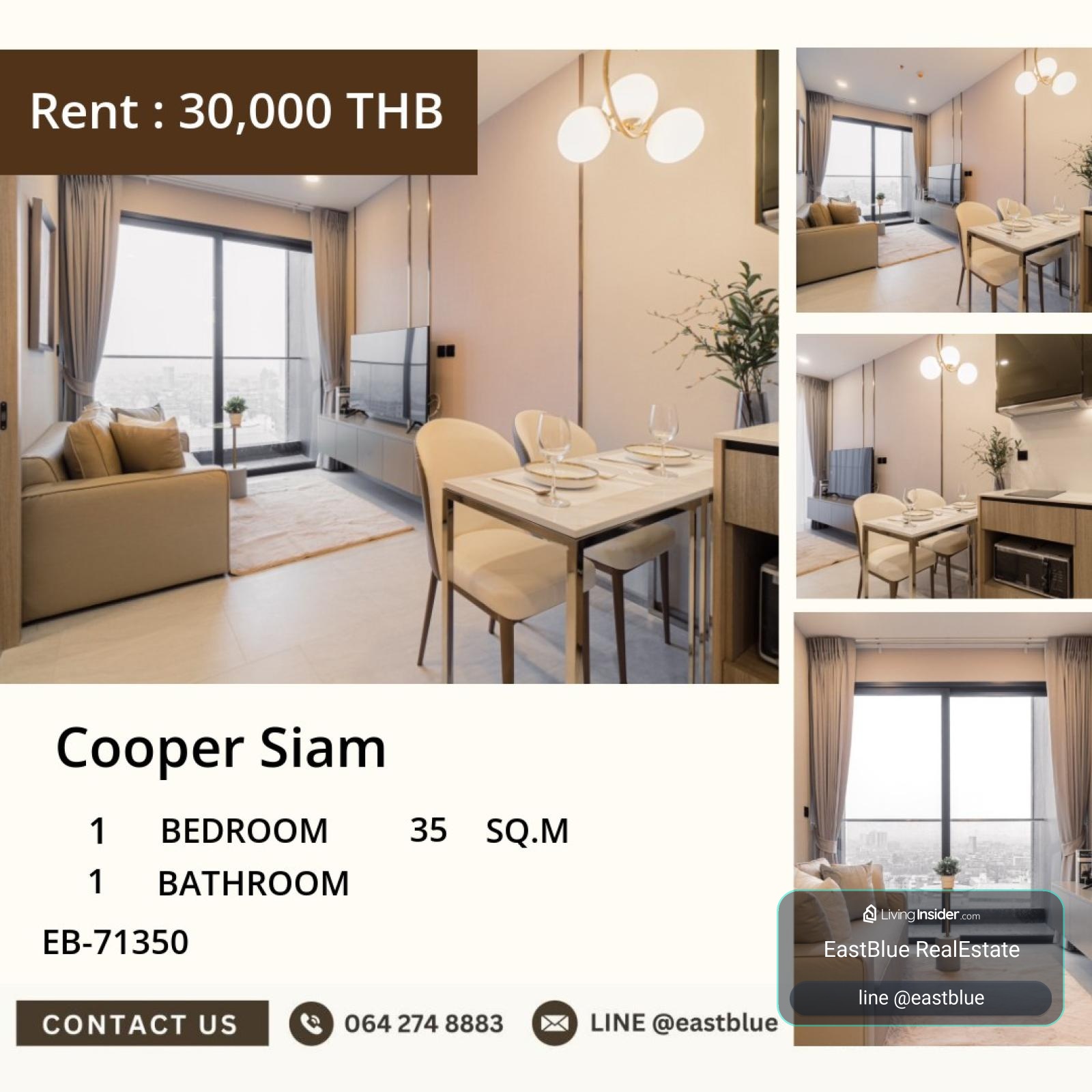 05/10/2026, 💎 Modern Oasis in the Heart of Bangkok! 💫
1-Bed Condo for Rent at Cooper Siam (EB-71350) | 35 sqm 0642748883 – รูปที่ 2