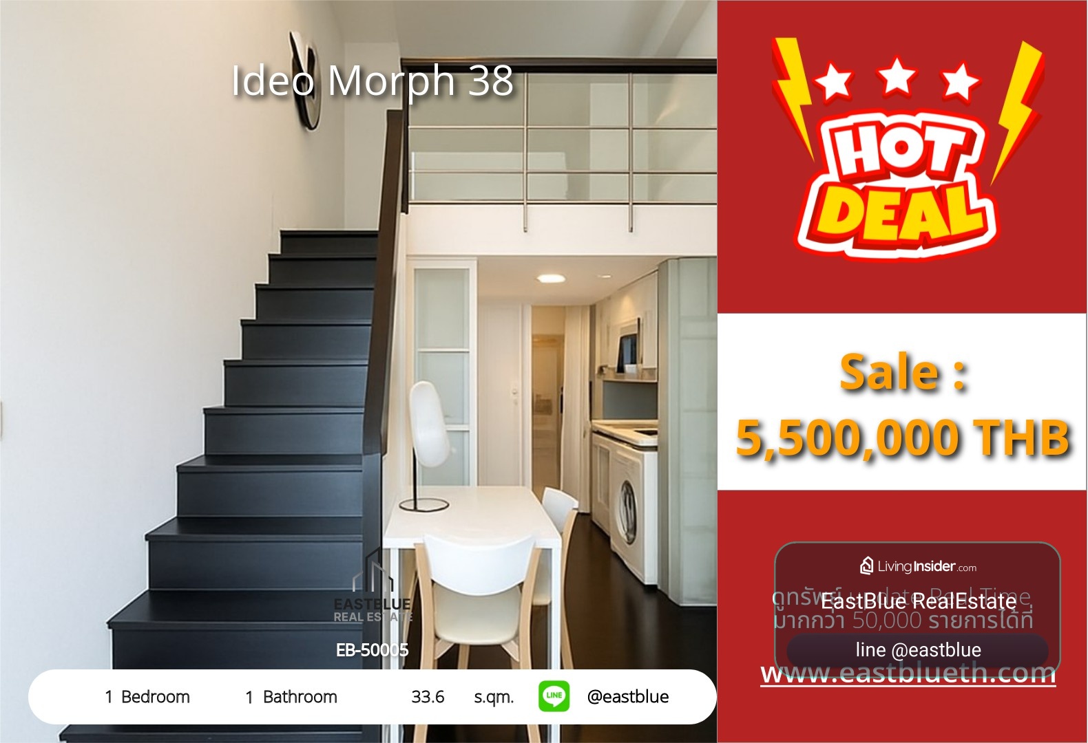 For Sale: Ideo Morph 38 1 Bed 33.6 sqm near BTS Thong Lo 5.5M THB – รูปที่ 3