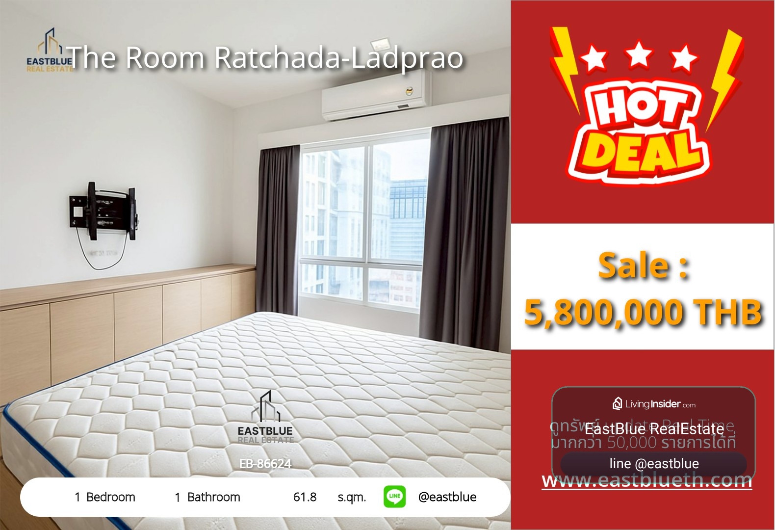 รวมค่าโอน ขาย The Room Ratchada-Ladprao 1 นอน 61.8 ตร.ม. ใกล้ MRT ลาดพร้าว 5.8 ล้าน 0642748883 – รูปที่ 3