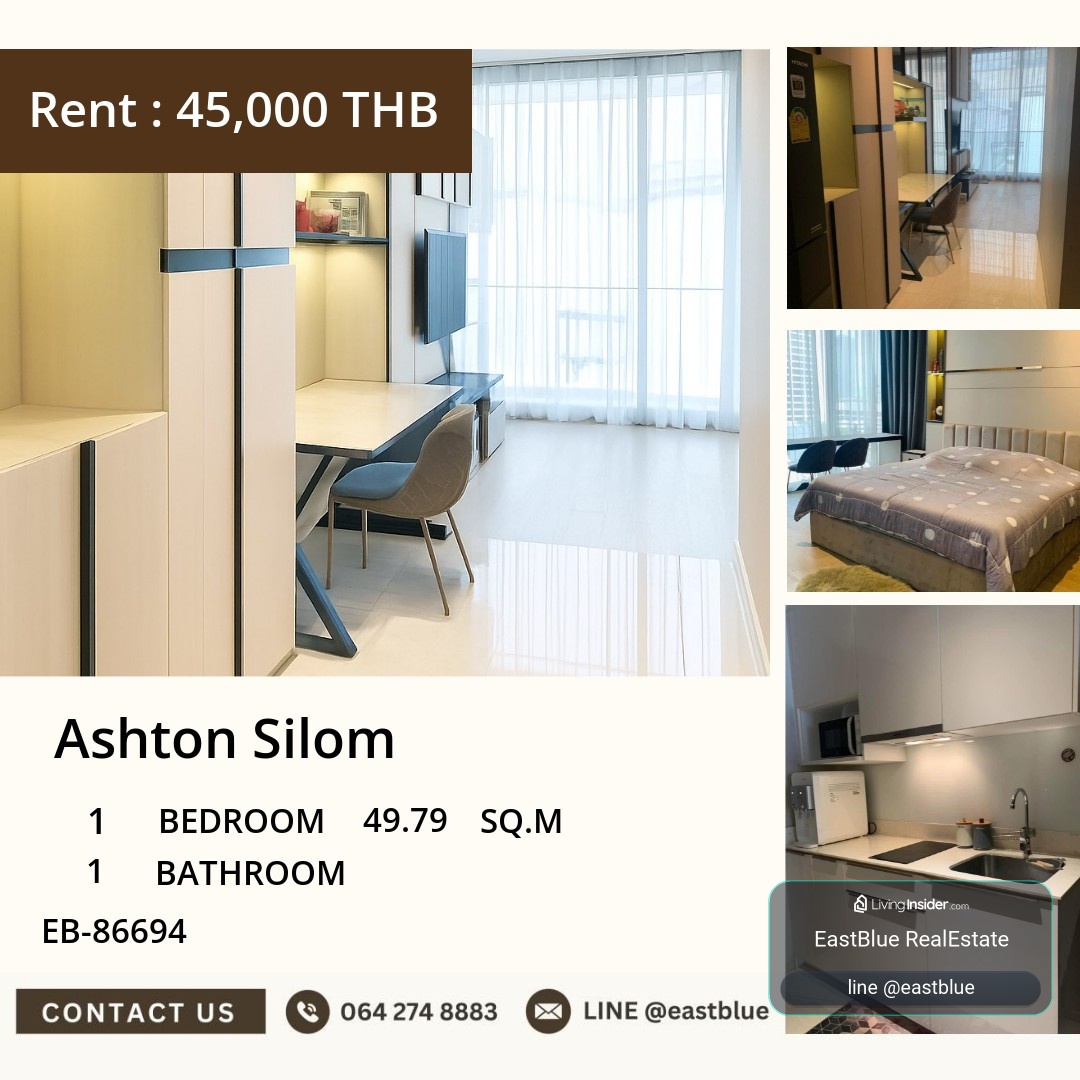 ให้เช่า Ashton Silom 1 นอน 49.79 ตร.ม. ใกล้ BTS ช่องนนทรี 45,000/เดือน 0642748883 – รูปที่ 3