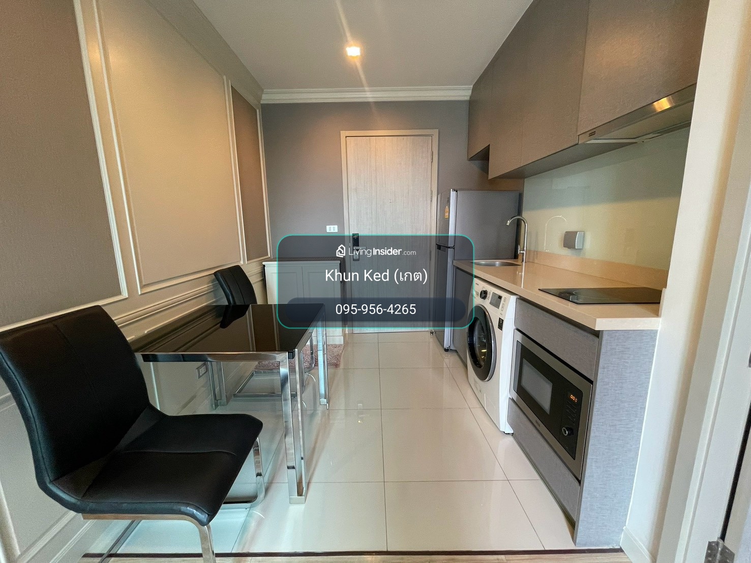 (FOR RENT) RHYTHM Sukhumvit 36-38 | 1 นอน 34 ตร.ม. ห้อง Built-in ตกแต่งอย่างดี เฟอร์เครื่องใช้ไฟฟ้าครบ วิวสระ ⎯ ใกล้ 🚆ฺ BTS ทองหล่อ – รูปที่ 3