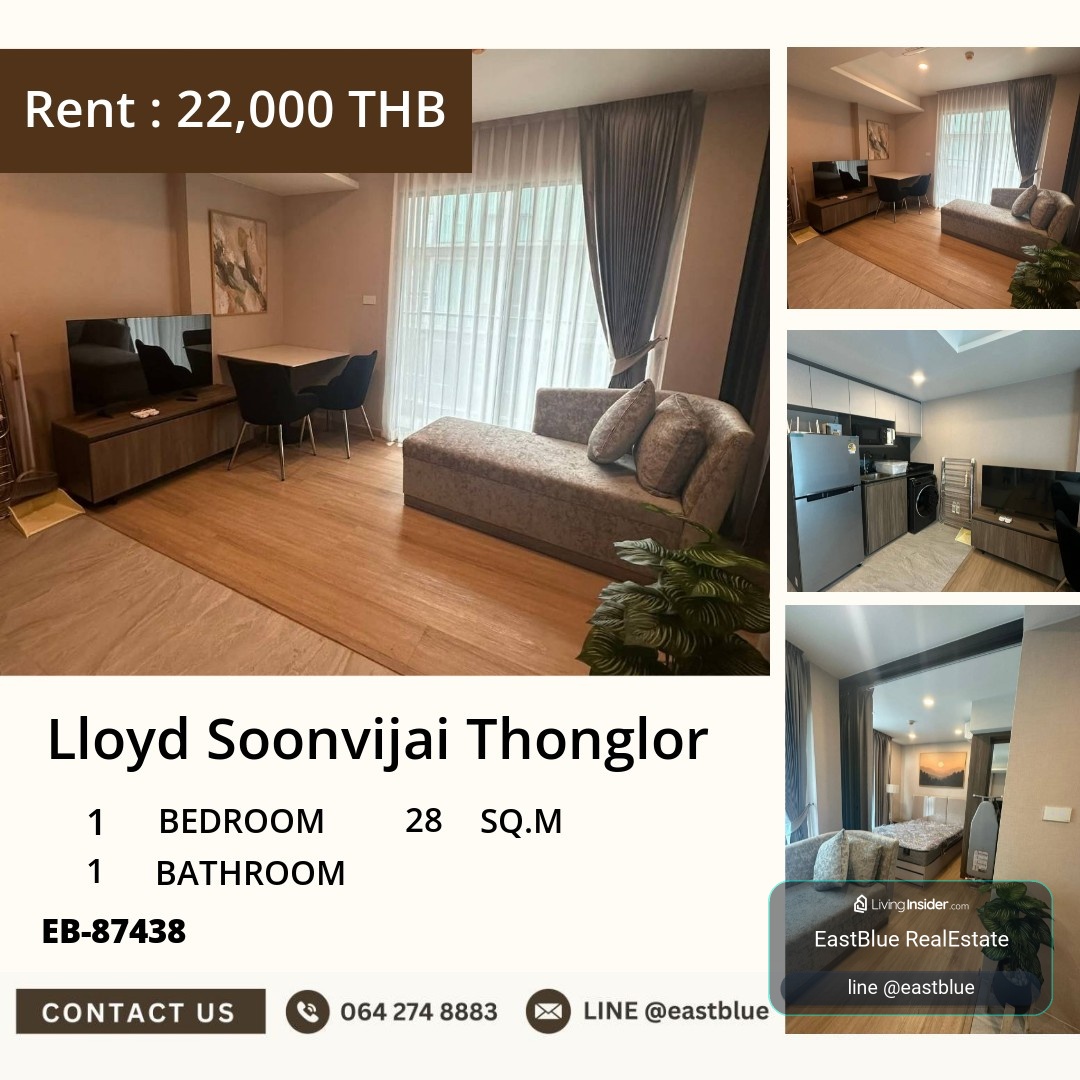 ให้เช่า Lloyd Soonvijai Thonglor 1 นอน 28 ตร.ม. ใกล้ BTS ทองหล่อ 22,000/เดือน 0642748883 – รูปที่ 4