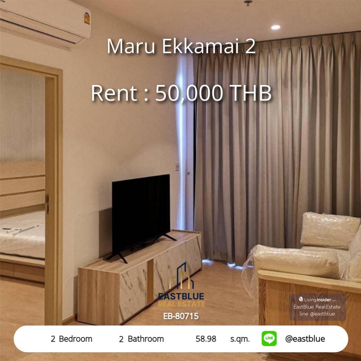 Luxurious 2 bedroom Maru Ekkamai 2 in the heart of Ekkamai. Near BTS with complete amenities! Loading...