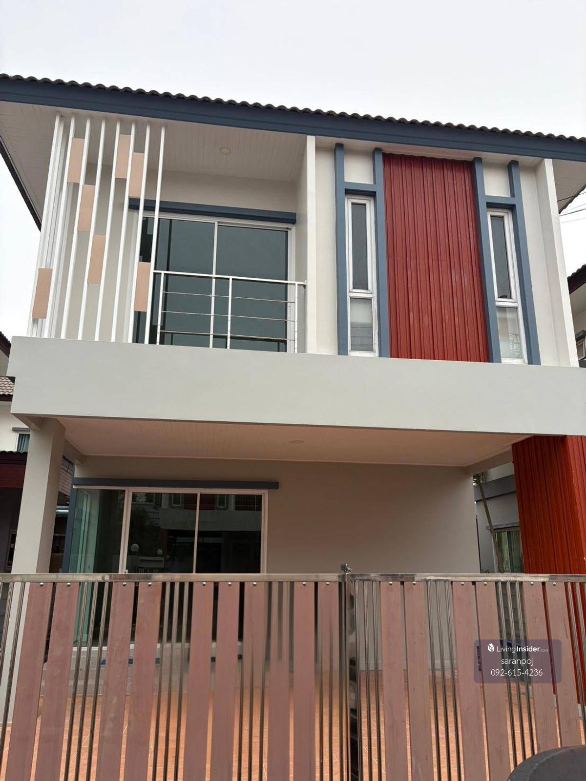 For rent: semi-detached house, detached house style Merit Grand Suvarnabhumi University, beautiful house, good condition, with furniture, price 18,650 baht. Loading...