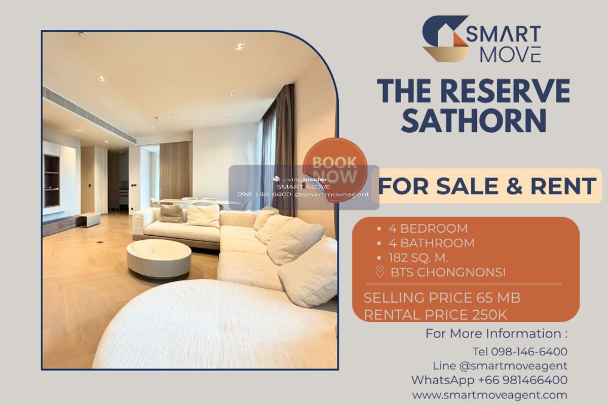 🔥 For Sale - Rent !! Luxury condo, high floor 22+ Modern style, There is a bathtub!! 🔥 Code C20251000074..........The Reserve Sathorn, 4 bedroom, 4 bathroom, furnished, ready to move in, Special Deal!!📣📣 Loading...
