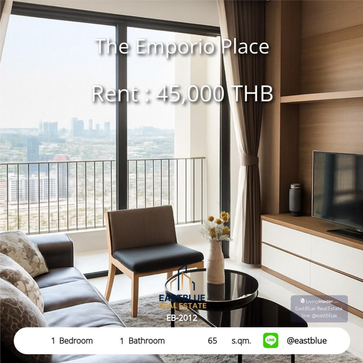 Luxury 1-Bed Condo @ The Emporio Place, BTS Phrom Phong!65 sqm, Pool & Gym, Rent 45,000 THB/month – Ready to Move In! Loading...
