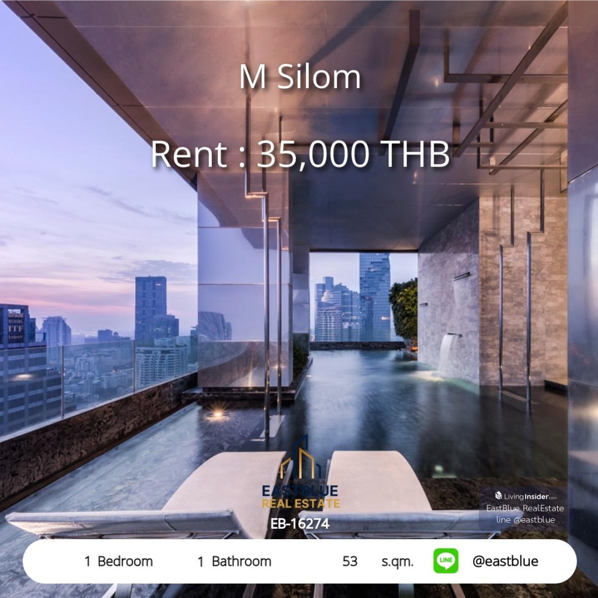 Rent a condo M Silom 1 bedroom near BTS Chong NonsiFully furnished, comfortable living, free complete amenities! Loading...