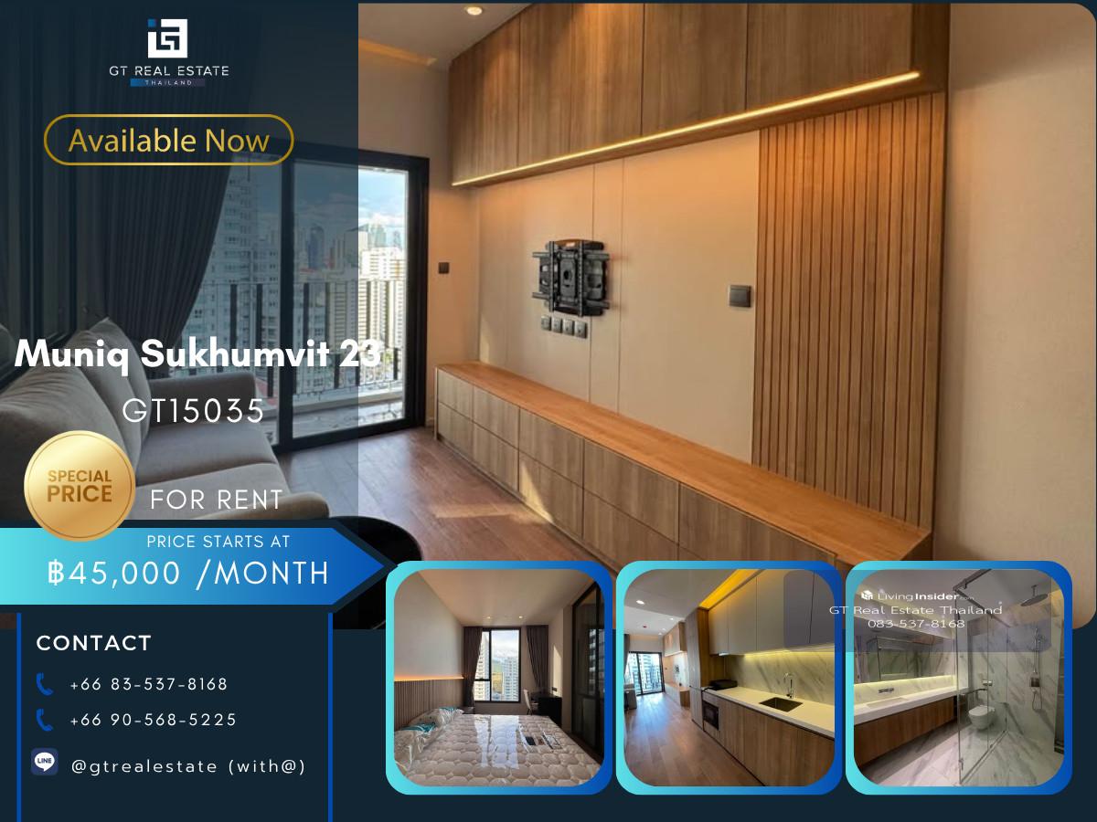 Condo Muniq Sukhumvit 23, convenient travel, near BTS, there is a shuttle, beautiful room, fully furnished, ready to move in. Loading...