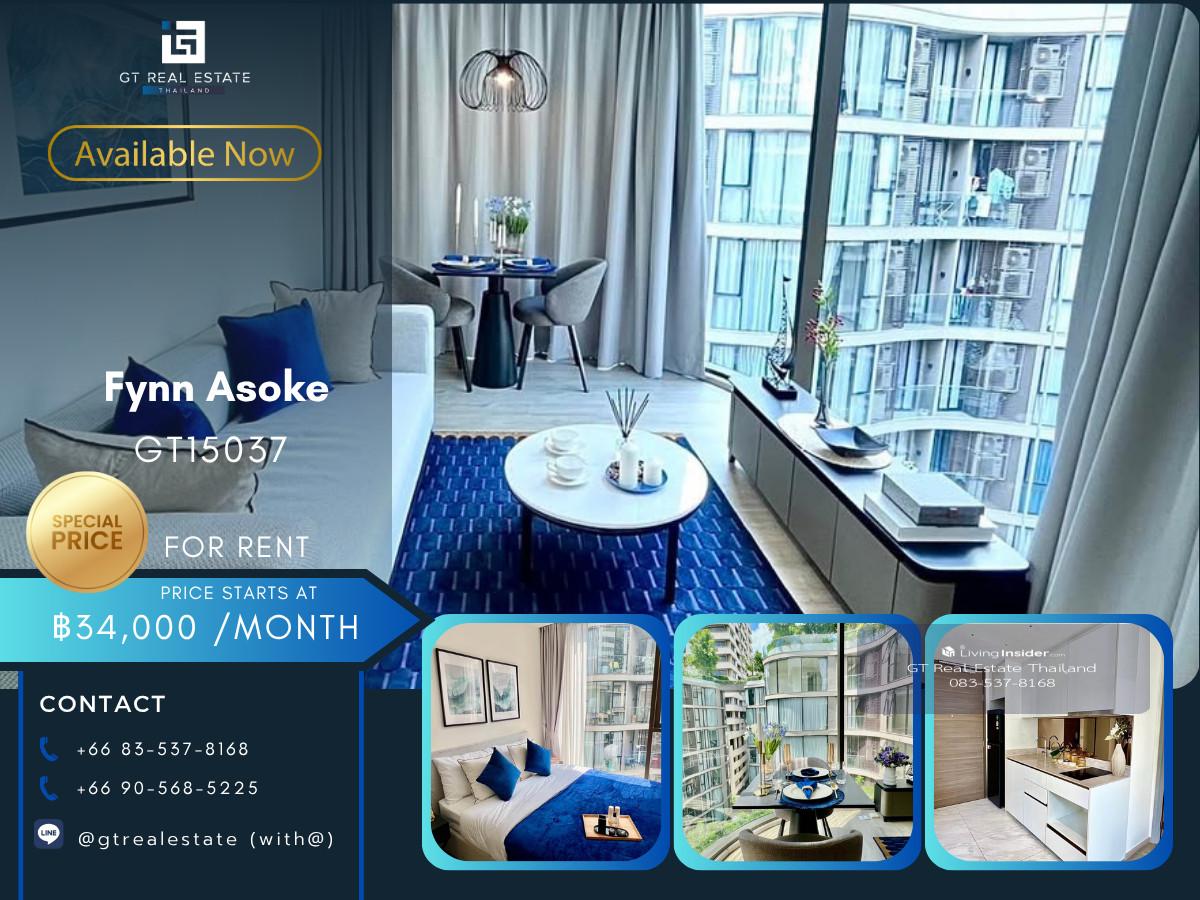 Fynn Asoke Condo, convenient travel, near BTS, there is a shuttle, beautiful room, fully furnished, ready to move in. Loading...