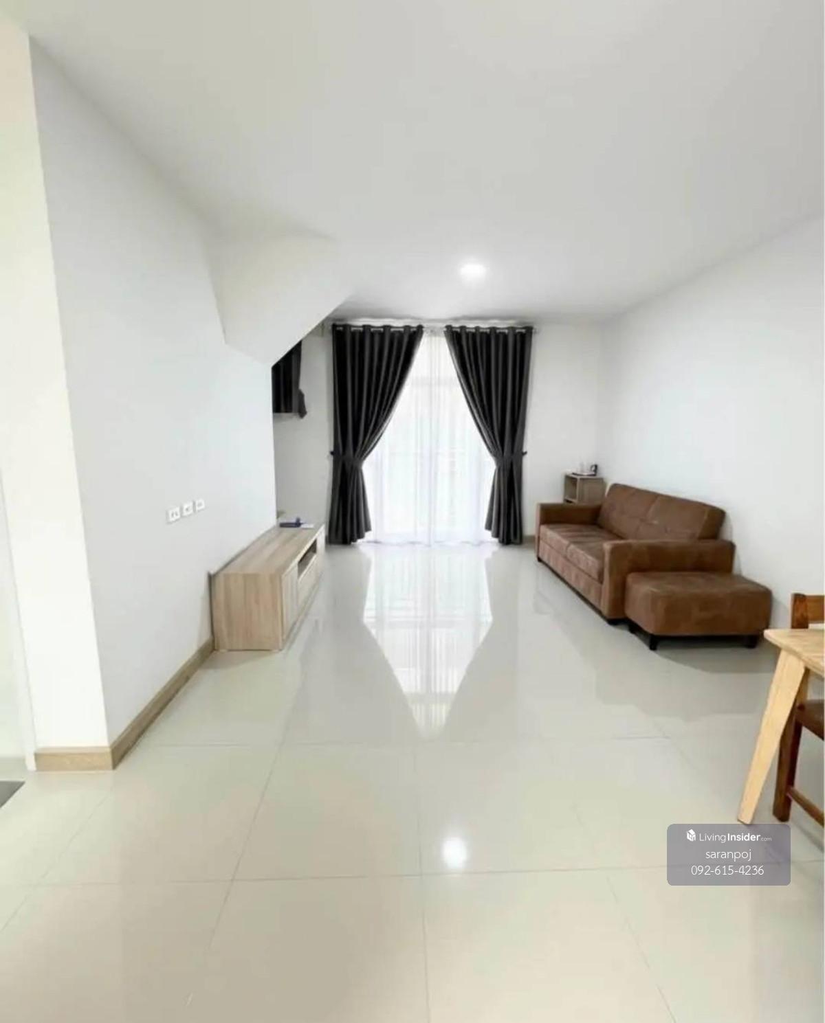 For rent, 2-story townhome, Q District Gusto Village, Soi King Kaew 37/5, beautiful house, fully furnished, ready to move in, price 15,000 baht. Loading...