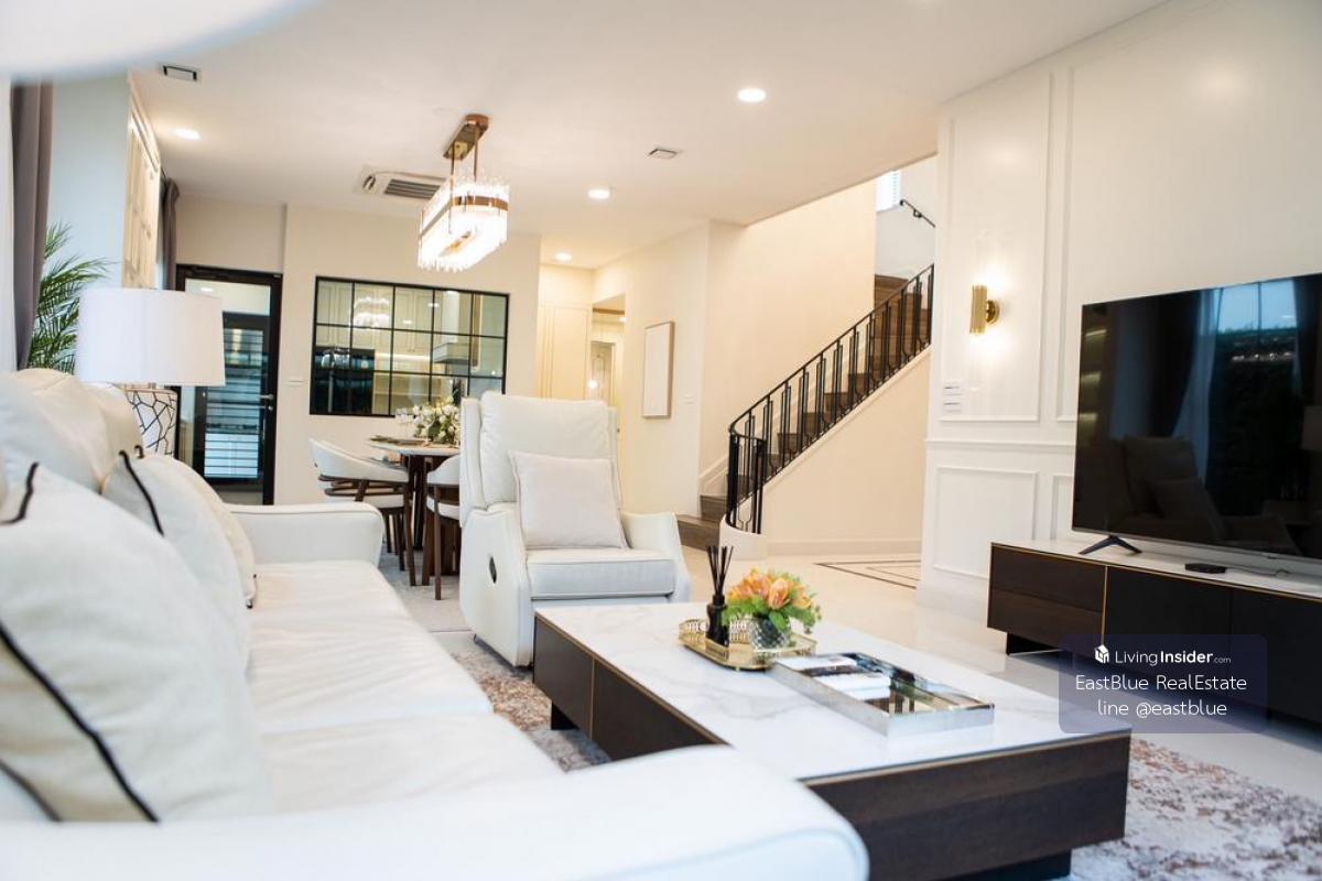 Nantawan Rama 9-New Krungthepkreetha, luxury house, 4 bedrooms, 5 bathrooms. Rent only 270,000 baht/month, big house 302 sq m, land width 106.5 sq m. Loading...