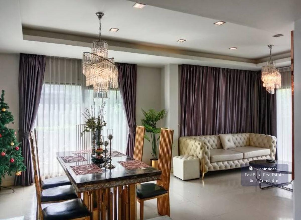 Luxurious 4 bedroom detached house with private pool view. Heart of Ramintra Luxury 4-Bed Pool View Home in Ramindra, Private & Exclusive New house for rent, 4 units, swimming pool view With fitness center and club house New Rental, Only 4 Units, Pool Loading...