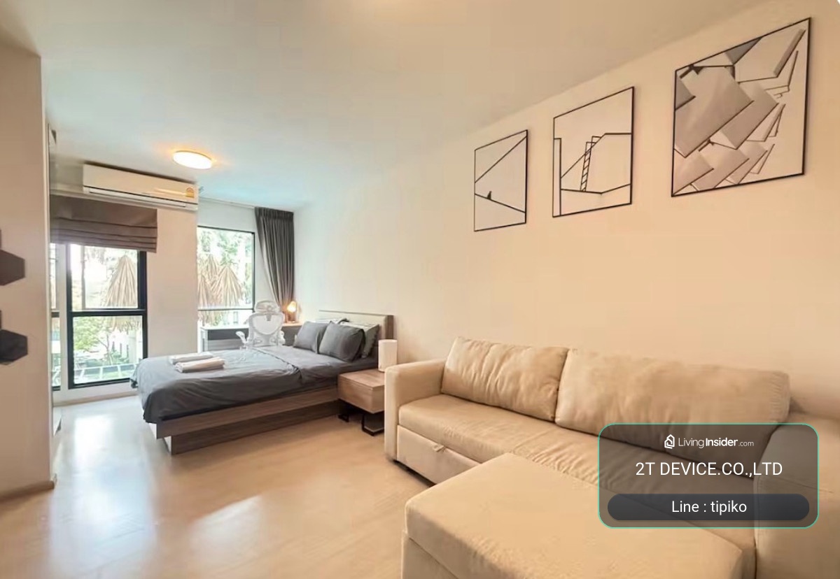 Condo for rent Poolview Unio Sukhumvit 72 Phase 2, 3rd floor, room size 24 sqm. BTS Bearing – รูปที่ 2
