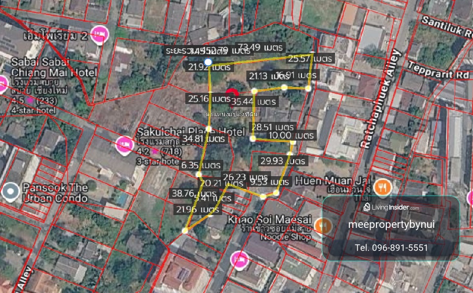ขายที่ดินเปล่า 3 ไร่ 15 ตร.วา  กว้าง 25.57 เมตร ลึกเฉลี่ยประมาณ 45–50 เมตร 📌 ซอยราชพฤกษ์ ถนนห้วยแก้ว ใกล้ นิมมานเหมินท์ เพียง 1.5 กม.! เทศบาลนครเชียงใหม่ ต.ช้างเผือก อำเภอเมืองเชียงใหม่ เชียงใหม่  ME-233 – รูปที่ 3