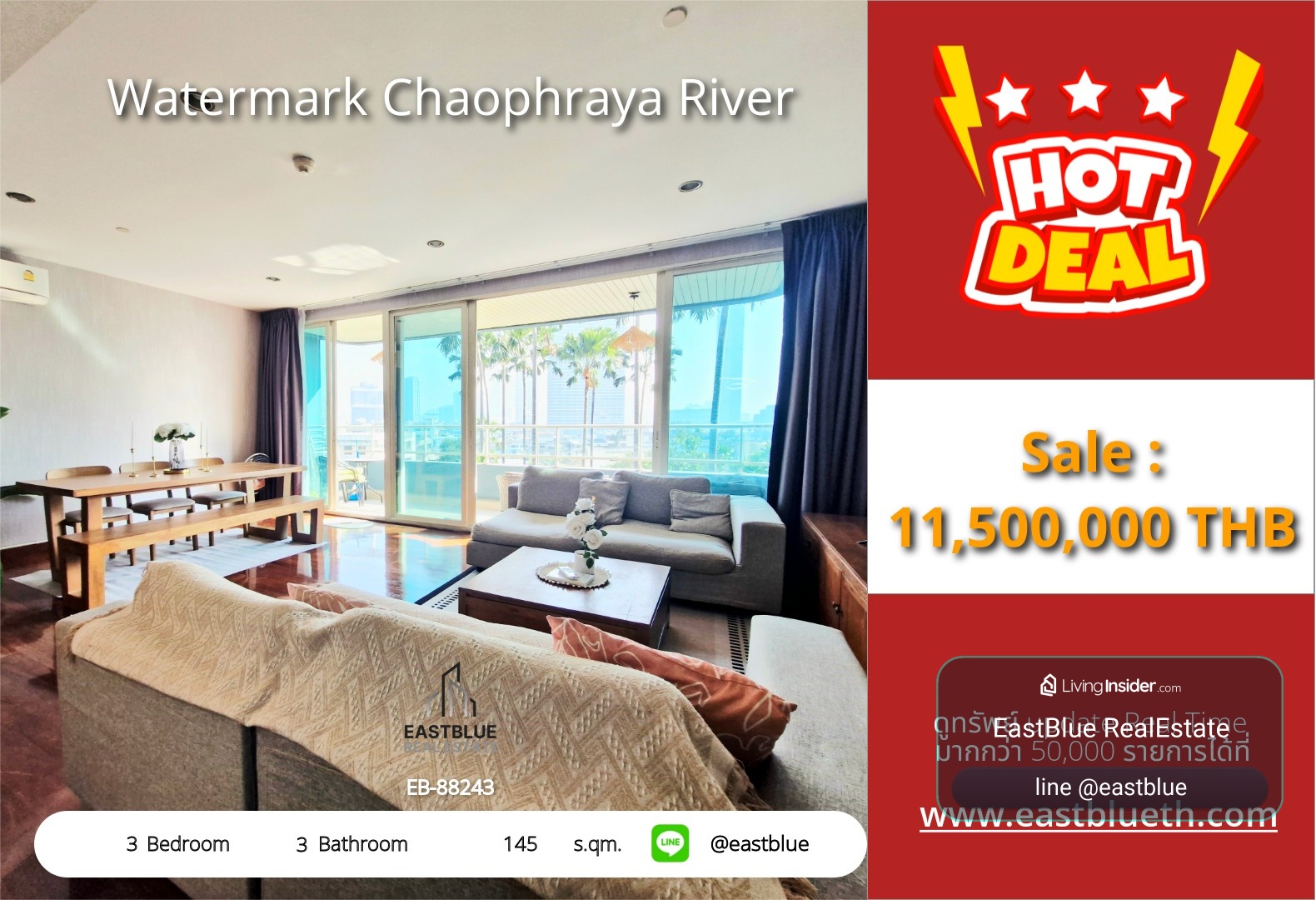 15/10/2026, รวมค่าโอน🌊 ขายด่วน! คอนโดวิวแม่น้ำเจ้าพระยา ใจกลางเมือง

🏡 Watermark Chaophraya 3 ห้องนอน ราคาโดนใจ เพียง 11.5 ล้าน! 0642748883 – รูปที่ 3