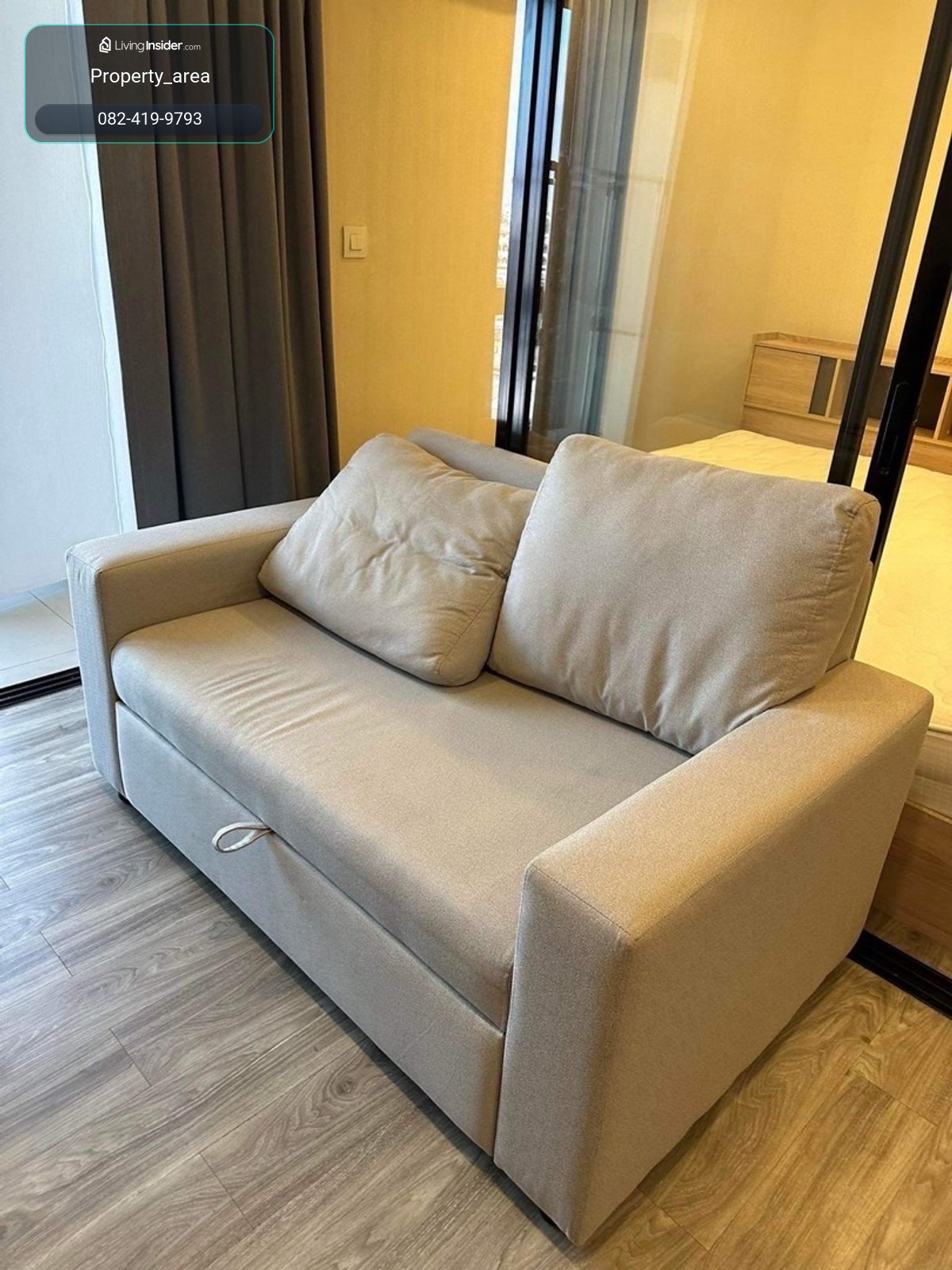 For rent IKON S77 Condo near BTS Onnut, size 30 sq m, Building A, 8th floor, quiet, complete furniture and electrical appliances. There is a shuttle from the project to BTS. Ready to move in, price 13,000 baht. – รูปที่ 2