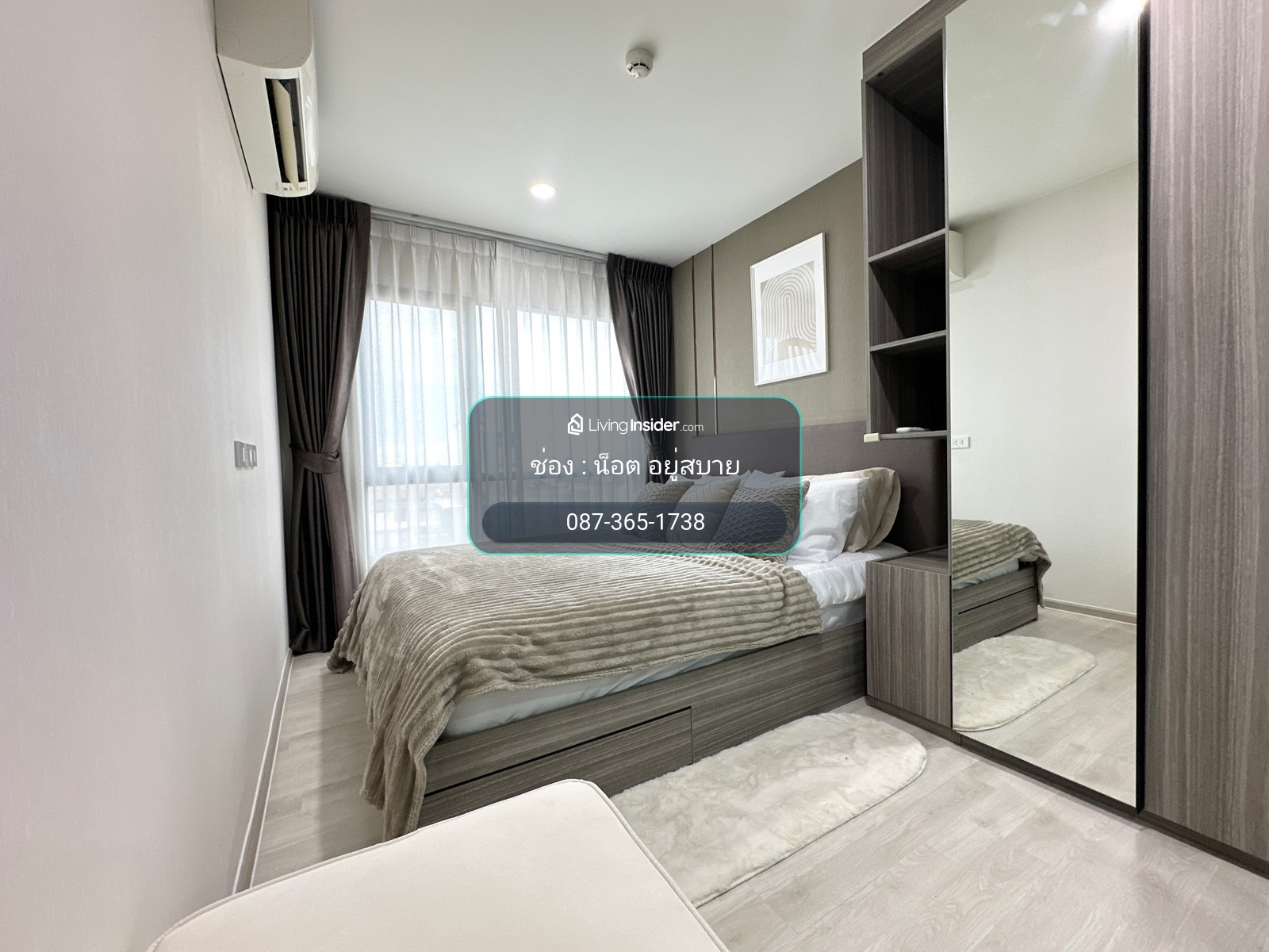 🔥Sofa Bed ตัว L ปรับนอนได้ / ของครบมี ค.ซักผ้า/ไม่โดนแดดบ่าย 🔥 : ให้เช่าคอนโด The Origin Sukhumvit 105 ของครบ BTS แบริ่ง ซอย ลาซาล – รูปที่ 3