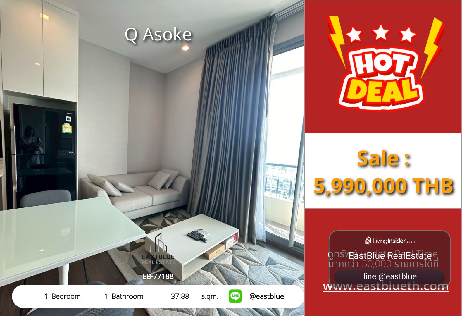 รวมค่าโอน ขาย Q Asoke 1 นอน 37.88 ตร.ม. ใกล้ MRT เพชรบุรี 5.99 ล้าน 0642748883 – รูปที่ 3