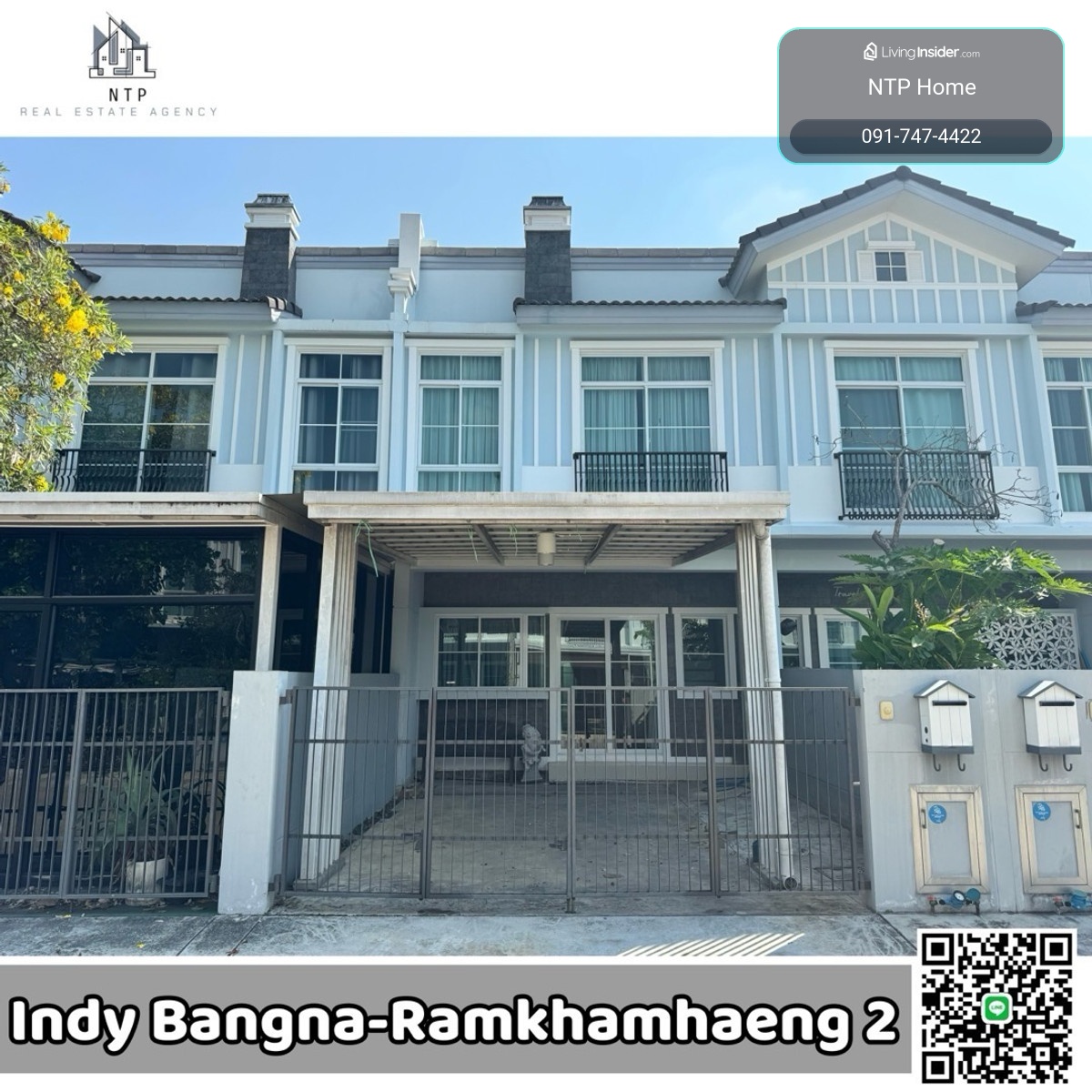 ให้เช่า| For rent ทาวน์โฮม 2-3 ห้องนอน หลังบ้านต่อเติมห้องเพิ่ม กว้างมาก+ติดแอร์ สามารถเพิ่มเติมเฟอร์นิเจอร์ได้ บ้านทำเลดี ตรงข้าม Mega Bangna หมู่บ้านสุดฮิต📍 Indy บางนา-รามคำแหง2 👍🏻 – รูปที่ 2
