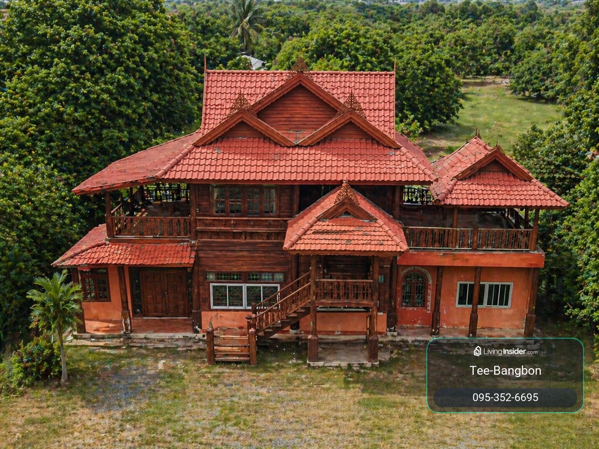 บ้านทรงไทย 2 ชั้น วิวบึงกว้าง ถนนคอนกรีตถึงหน้าบ้าน โฉนดพร้อมโอน – รูปที่ 2