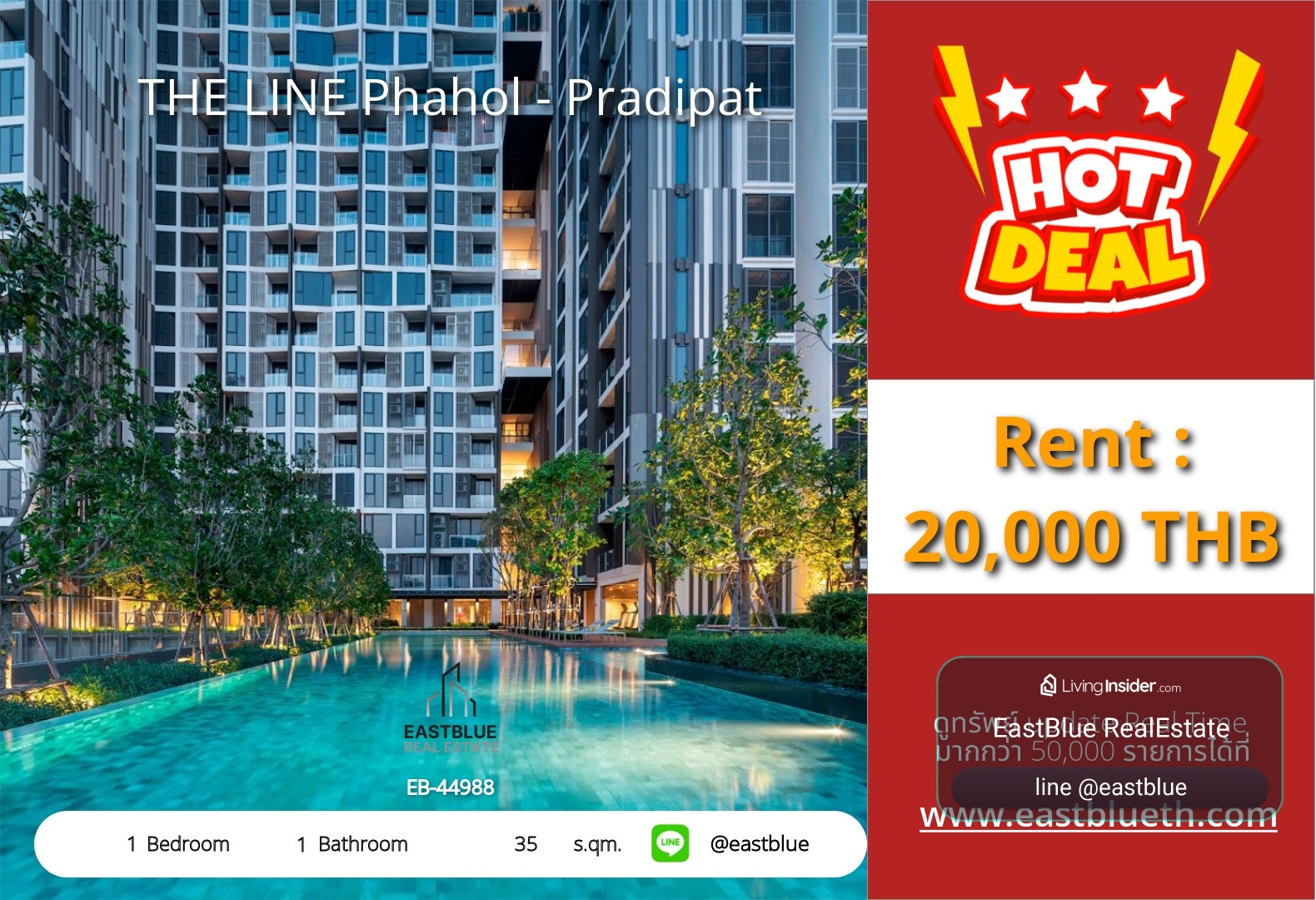 For Sale: THE LINE Phahol - Pradipat 1 Bed 35 sqm near BTS Saphan Kwai 4.79M THB – รูปที่ 2