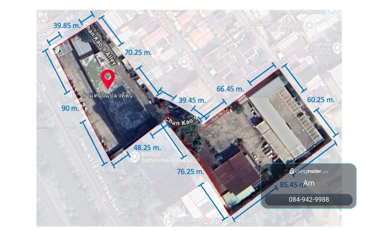 Land Corner Narathiwas-old Chan Road: 5-3-73.3 rais (2,373.3sqwah) 600,000/wah Sell: 1,423,980,000 bht. Am: 0656199198 – รูปที่ 2