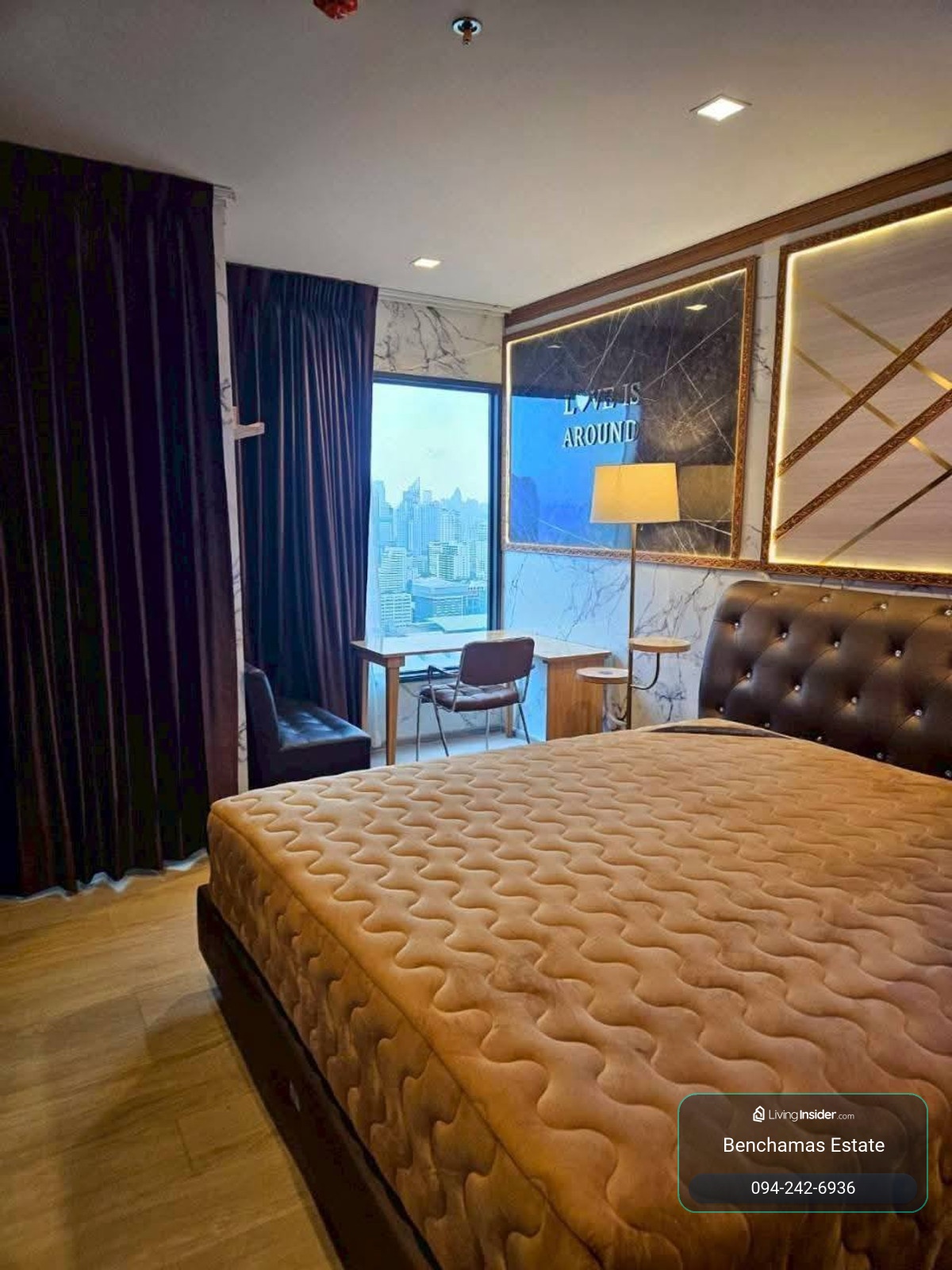 🔥For sale: Life Asoke Rama 9, Life Asoke Rama 9, high floor, quiet corner room. Next to the sky garden balcony 🌳 View of Building G and Mahanakhon Building, suitable for investment, near MRT Rama 9. – รูปที่ 3