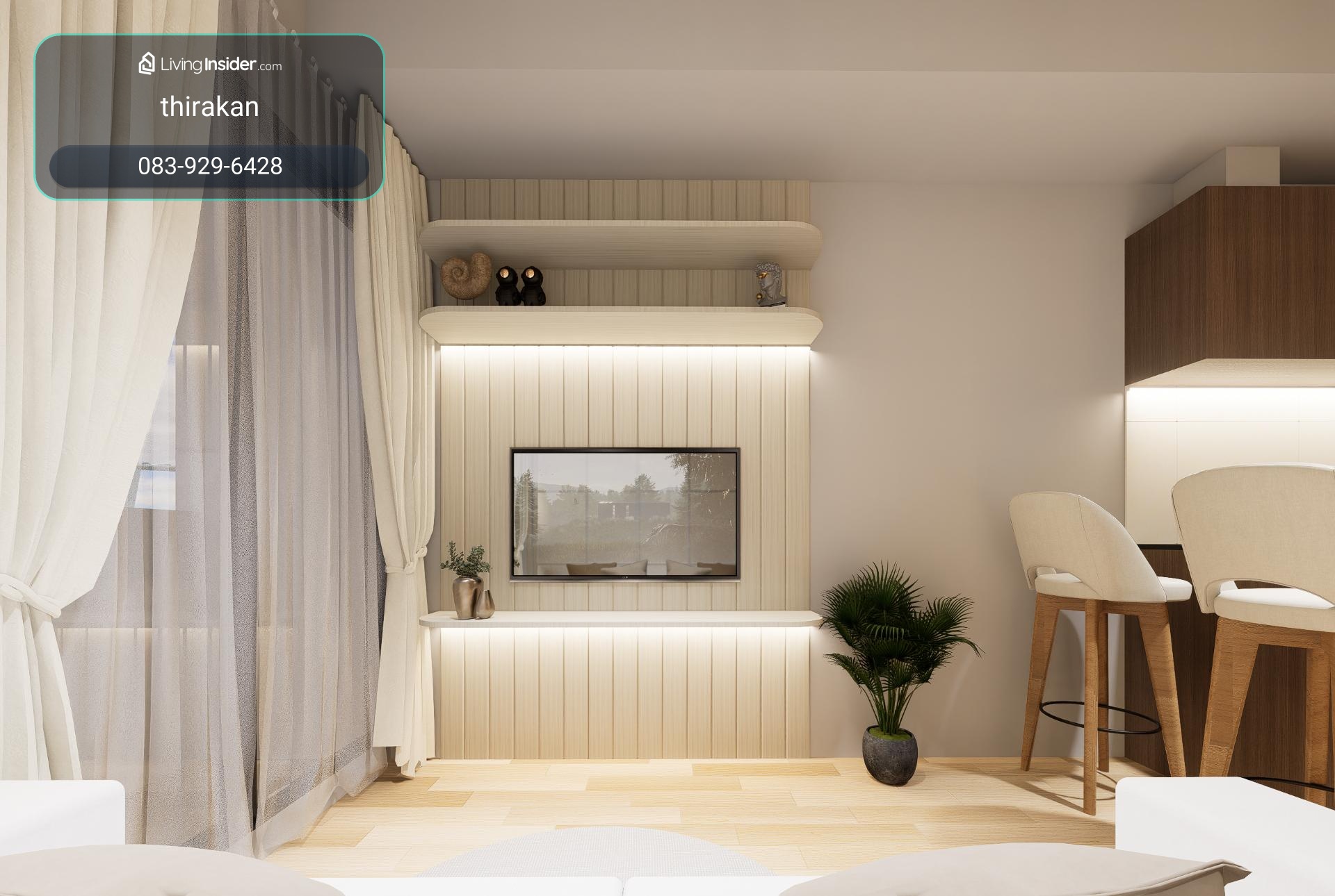 โครงการ624condolette รัชดา36
 1 ห้องนอน 1 ห้องน้ำ โซนนั่งเล่น  – รูปที่ 3