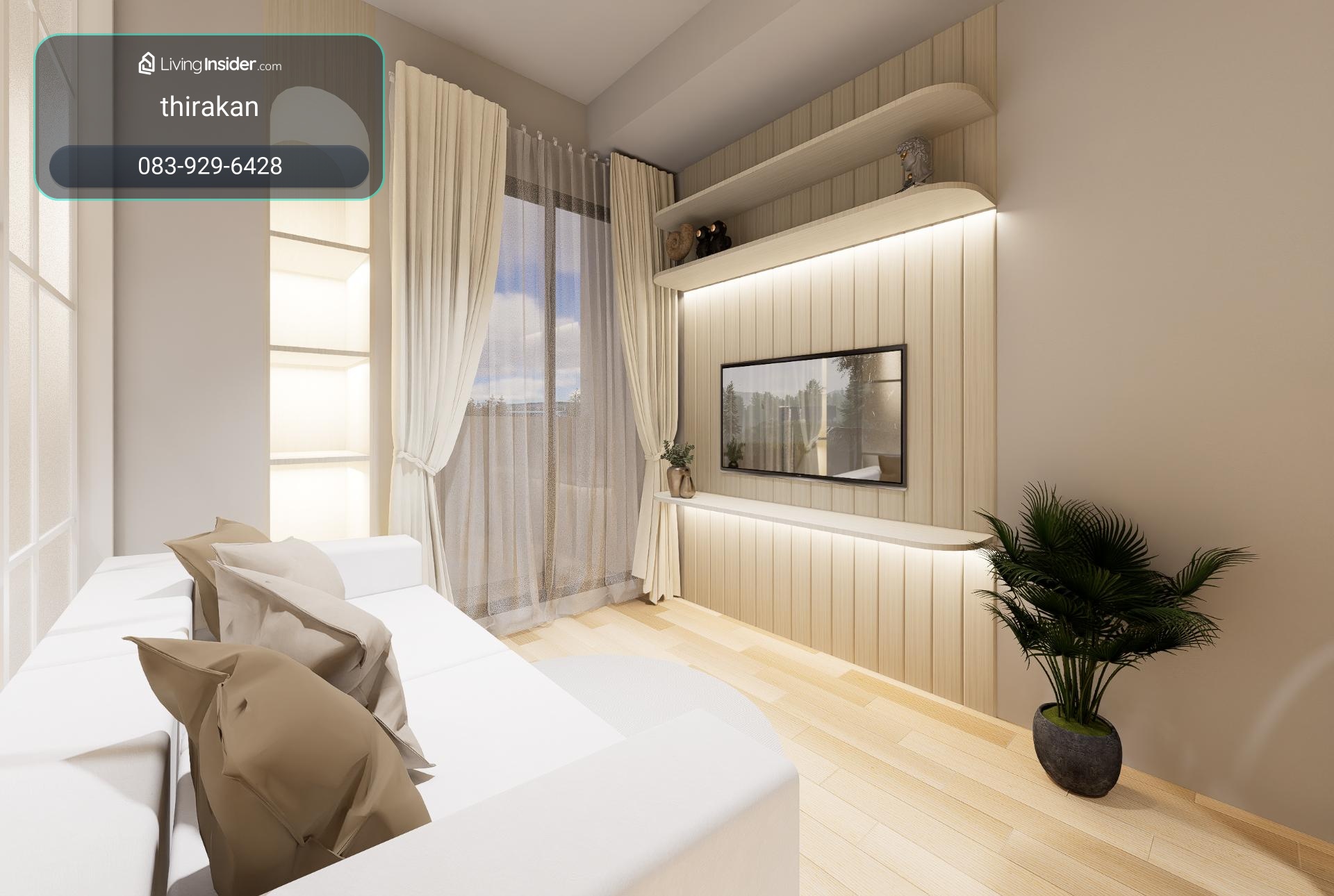 โครงการ624condolette รัชดา36
 1 ห้องนอน 1 ห้องน้ำ โซนนั่งเล่น  – รูปที่ 2