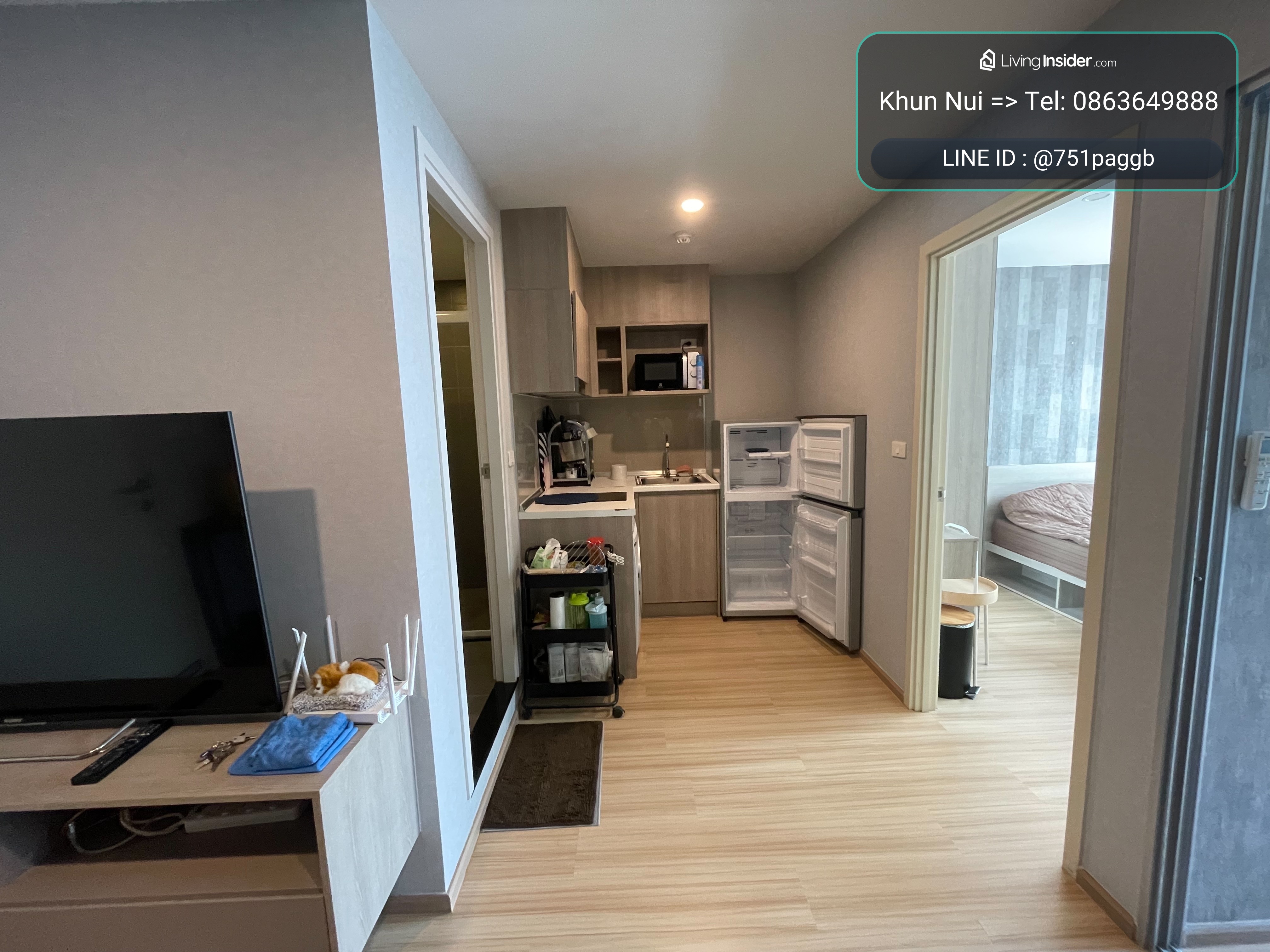 ให้เช่า เอลลิโอ เดล มอสส์ 1BED PLUS ทำ 2 ห้องนอนได้ มีเตียง 2 ห้อง+ตู้เสื้อผ้า 2 ใบ วิวสระ ตึกเดียวกับ 7-11 ใกล้ BTS เสนานิคม 700ม. มีรถตู้รับส่ง**TEL: 0863649888 / LINE: @751paggb – รูปที่ 4