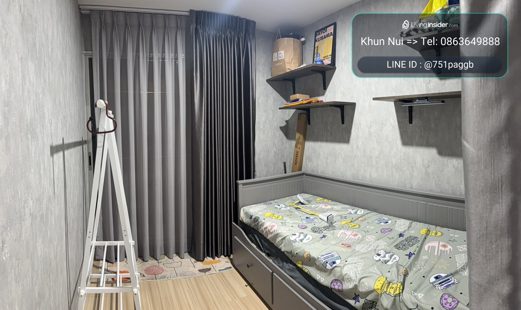 ให้เช่า เอลลิโอ เดล มอสส์ 1BED PLUS ทำ 2 ห้องนอนได้ มีเตียง 2 ห้อง+ตู้เสื้อผ้า 2 ใบ วิวสระ ตึกเดียวกับ 7-11 ใกล้ BTS เสนานิคม 700ม. มีรถตู้รับส่ง**TEL: 0863649888 / LINE: @751paggb – รูปที่ 3