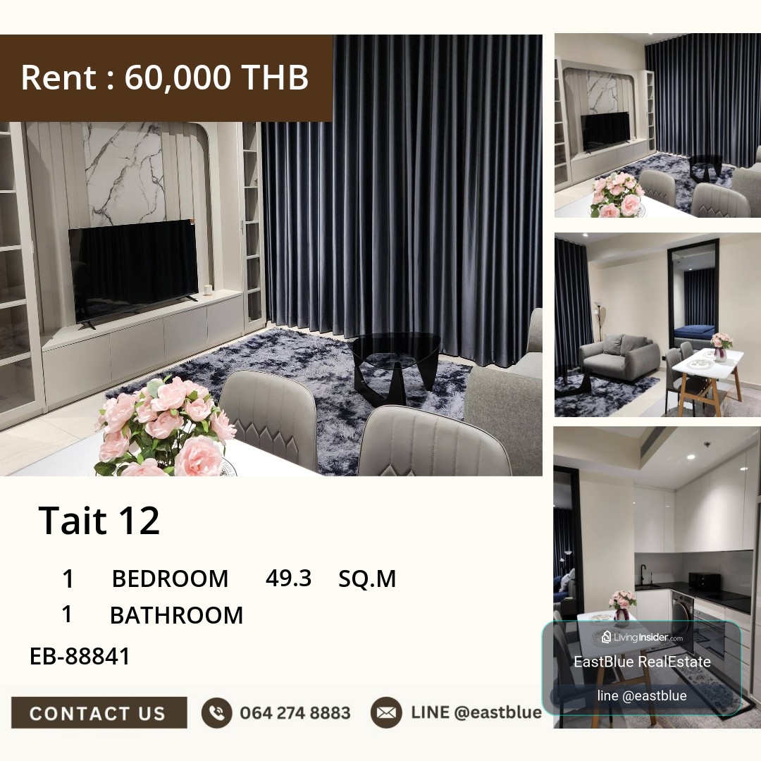 For Rent: Tait 12 1 Bed 49.3 sqm near BTS Surasak 60,000 THB/month – รูปที่ 3