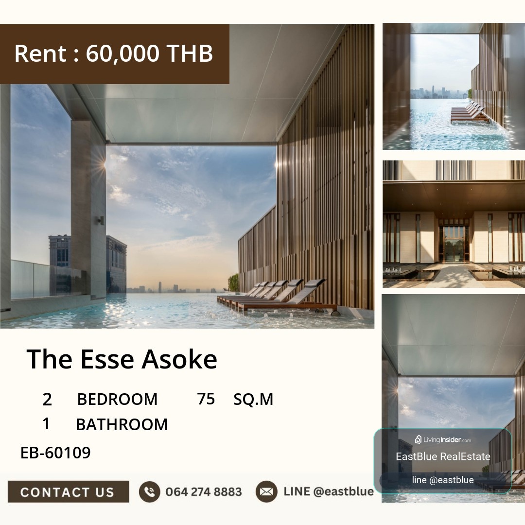 For Rent: The Esse Asoke 2 Bed 75 sqm near BTS Asoke 60,000 THB/month – รูปที่ 4