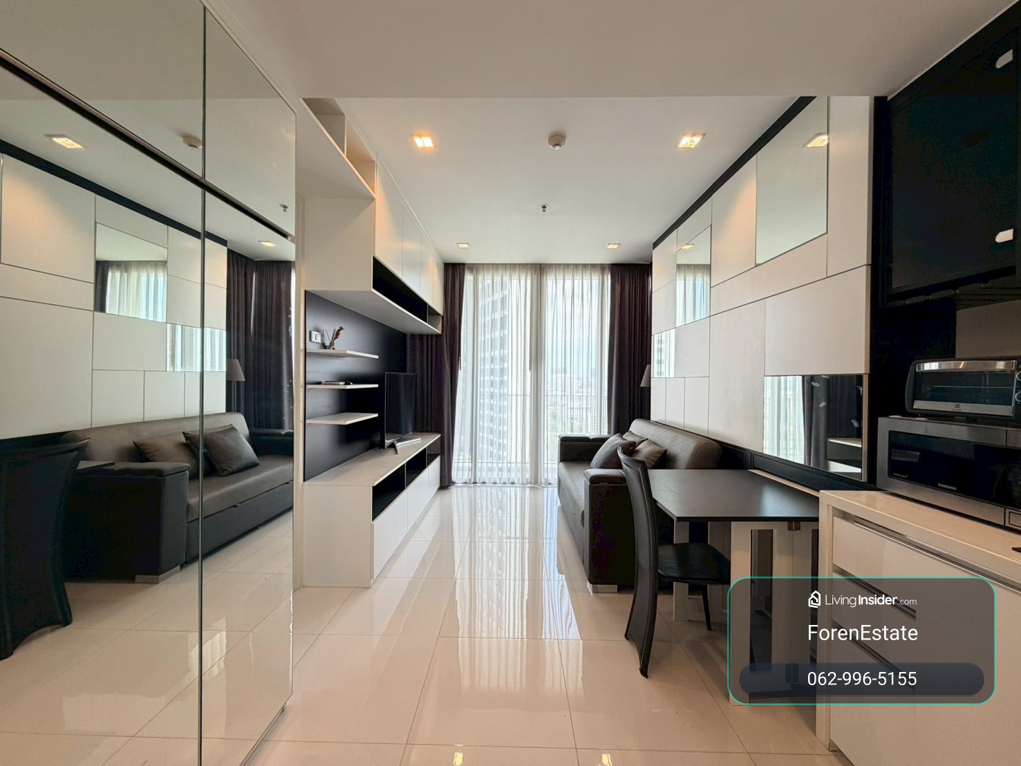 Condo for rent in the central business district, near Bts Chong Nonsi | NARA 9 | 1 bedroom, size 42 sq m., convenient travel to Silom or Rama 3. – รูปที่ 2