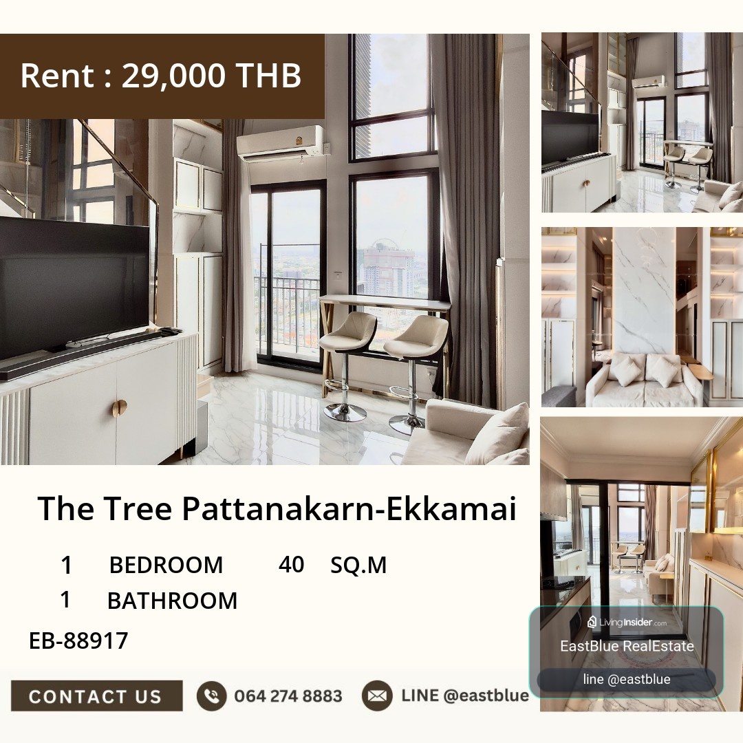 ให้เช่า The Tree Pattanakarn-Ekkamai 1 นอน 40 ตร.ม. ใกล้ BTS พระโขนง 29,000/เดือน 0642748883 – รูปที่ 3