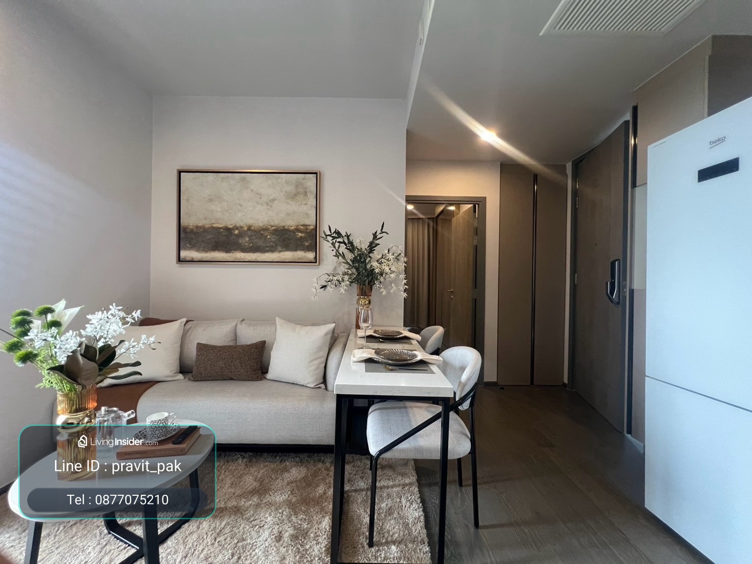 For rent, Coco Parc, next to MRT Khlong Toei, 0 meters, 1 bedroom, 1 bathroom, free cleaning of the room 2 times a month, well decorated as shown in the picture 0877075210 Boy – รูปที่ 3