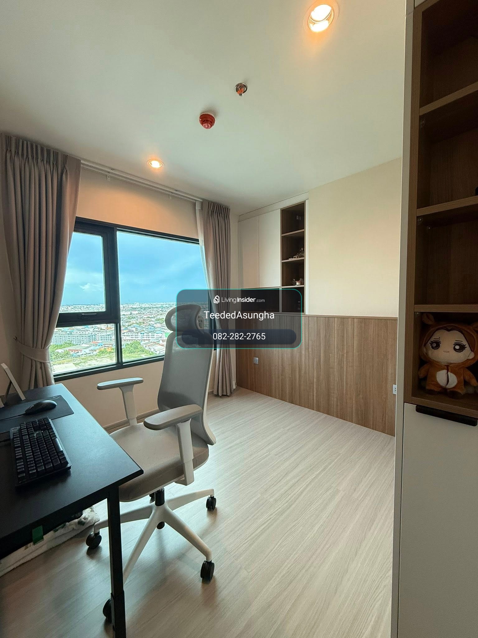 Corner room 46.25 sq m, 2 bedrooms, 1 bathroom, 21st floor, Aspire Erawan Prime Condo. – รูปที่ 3