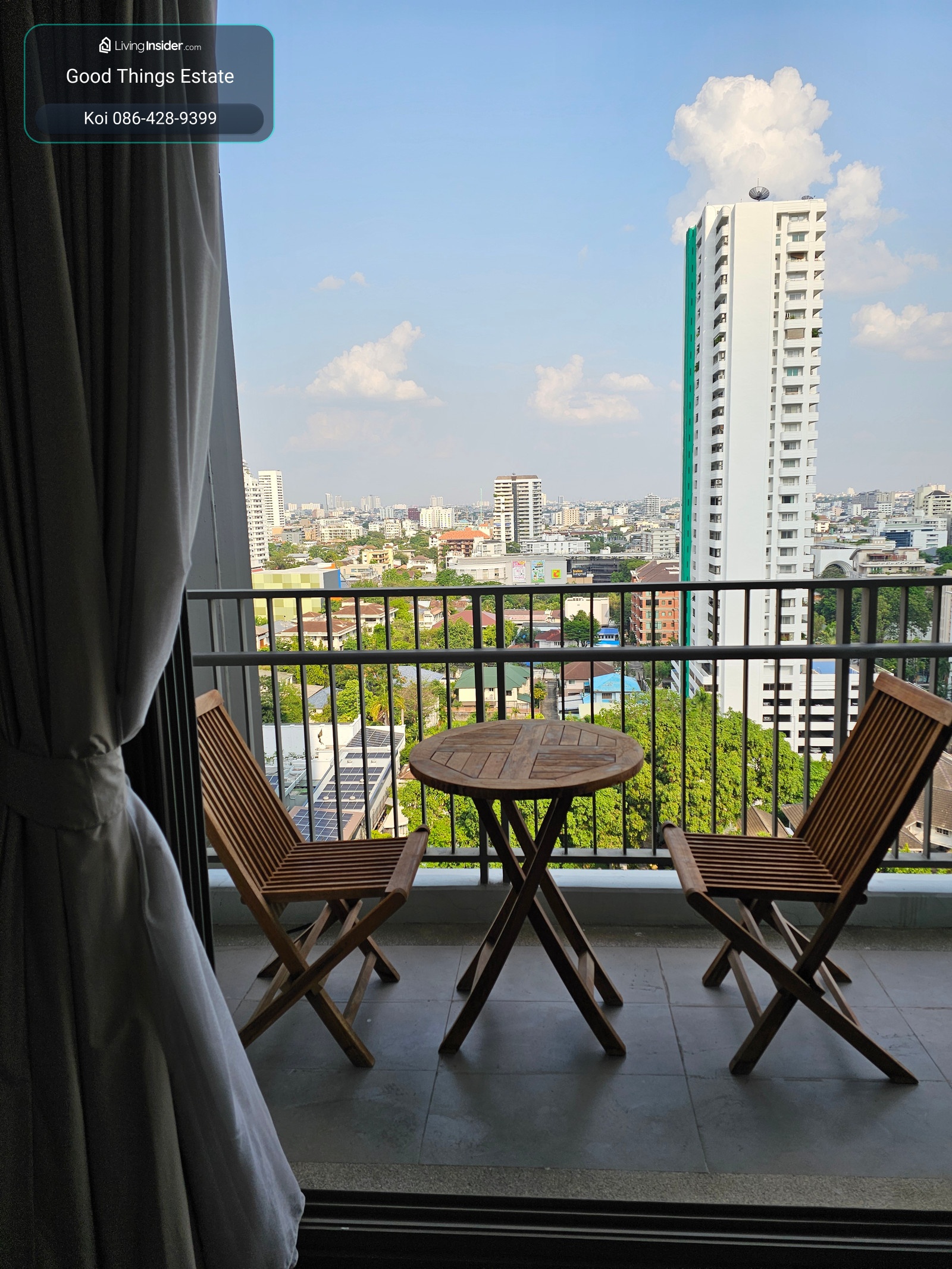 Quattro 2 ห้องนอน ห้องสวย ชั้น 14 พื้นที่ 92.7 ตร.ม. ค่าเช่า 65,000 บาท ระเบียงหันไปทางทิศตะวันออกและทิศใต้ – รูปที่ 2