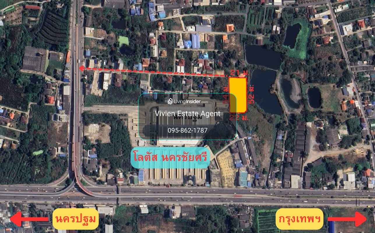 For sale cheap, beautiful plot of land next to a pond. Behind Lotus Nakhon Chai Si – รูปที่ 3