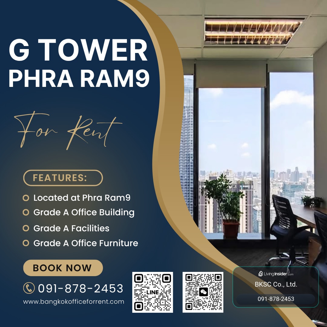 Bangkok Office For Rent Rama9 Serviced Office G Tower Office Building Fully-Furnished Starting for 1 - 50 Workstations (Rental Price starting from 10,000 THB/month) closed to MRT Phra Ram9, Ratchada, Huaykhwang, Rama9 – รูปที่ 3