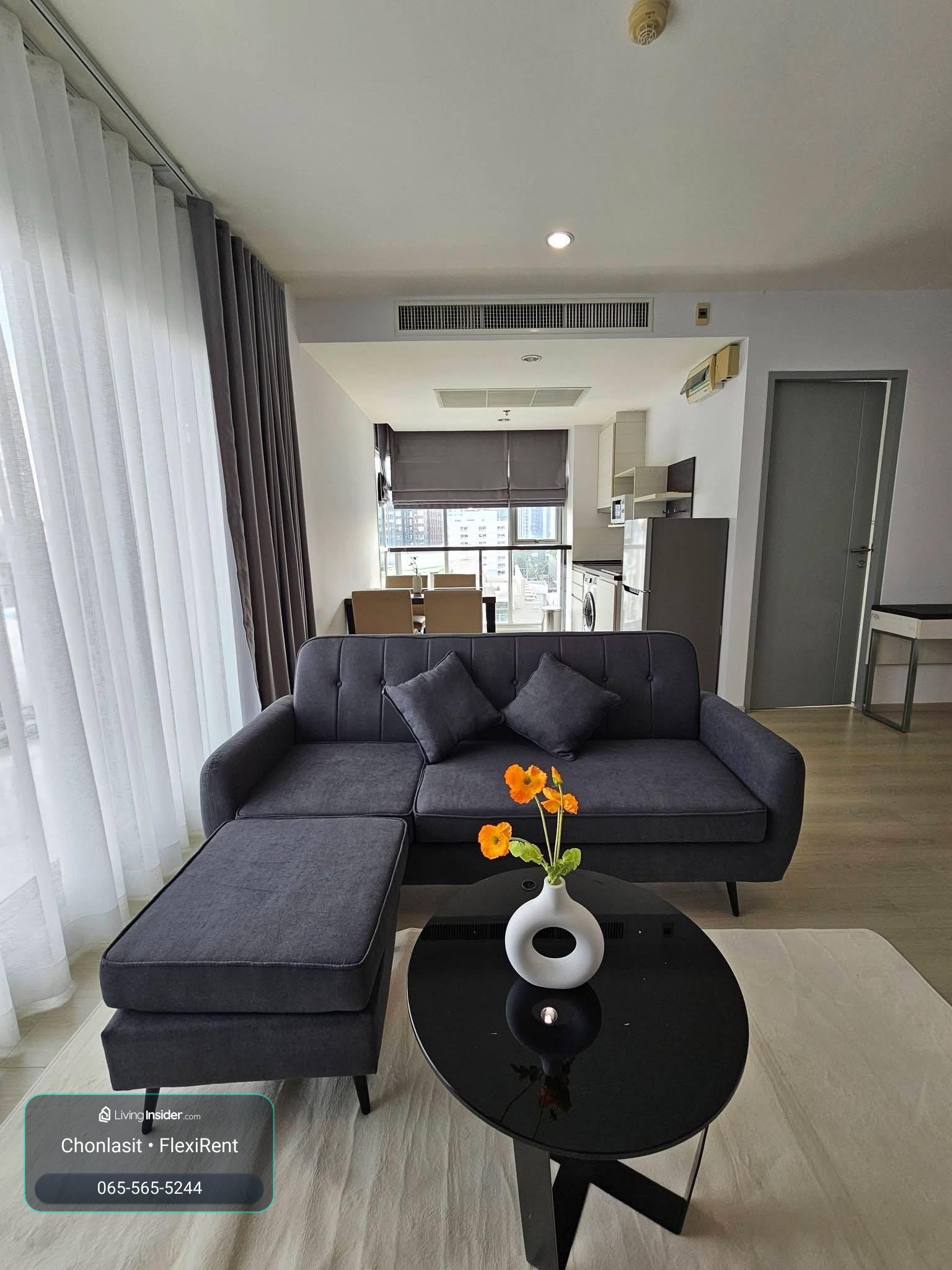 🌿✨ Life Ratchadapisek | 2 bedrooms, newly renovated room 🌟 Garden floor, quiet, no rooms opposite 🚇 near MRT Huai Khwang, only 500 m. – รูปที่ 4