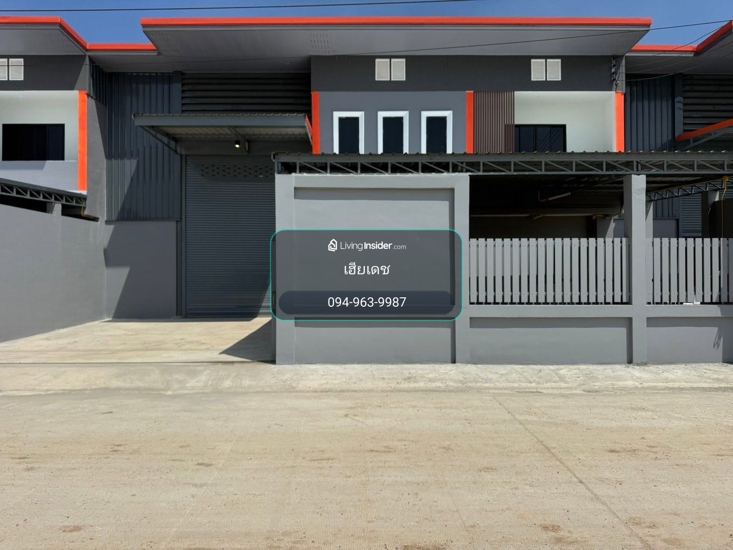 Warehouse for rent, newly built, Lam Luk Ka Khlong 7, not deep in and out of the alley, 3 phase electricity, container trucks can enter and exit. Usable area 643 sq m. – รูปที่ 2